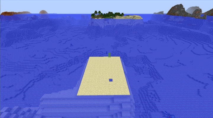 Minecraft island seed 1.8.3 with square island mesa and extreme hills survival island.jpg