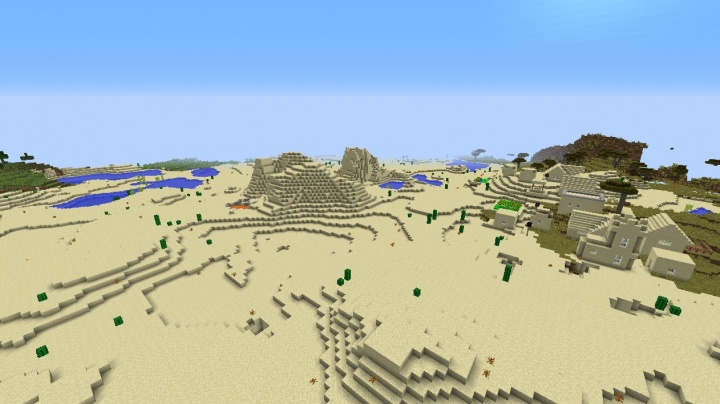 Minecraft desert seed 1.8.3 out there herobrine in the desert villages savanna hills.jpg