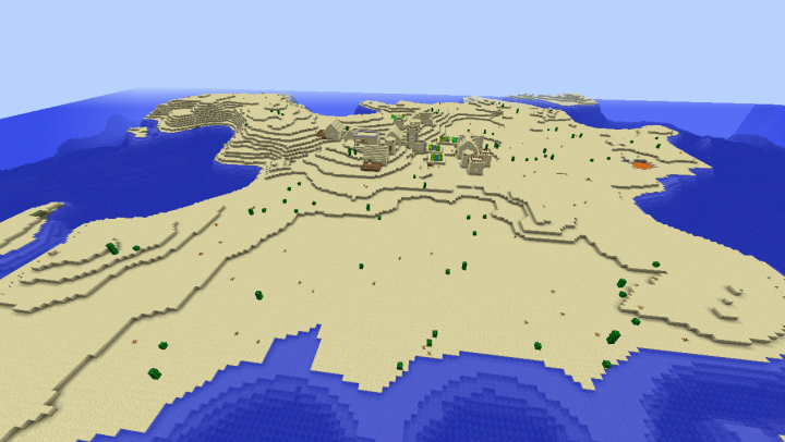 Island survival village seed Minecraft 1.8.2 desert island no trees.png